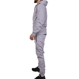 Riflessi Men's Athletic Sports Casual 2 Piece Solid Color Tracksuit Hoodie Jogger Pants Sweatsuit Set (Heather Grey, 4XL)