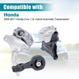 Engine Motor & Transmission Mount Kit 3pcs Compatible with Fits 2006-2011 Honda Civic Hybrid 1.3L Replace A65019 A65029 A4585