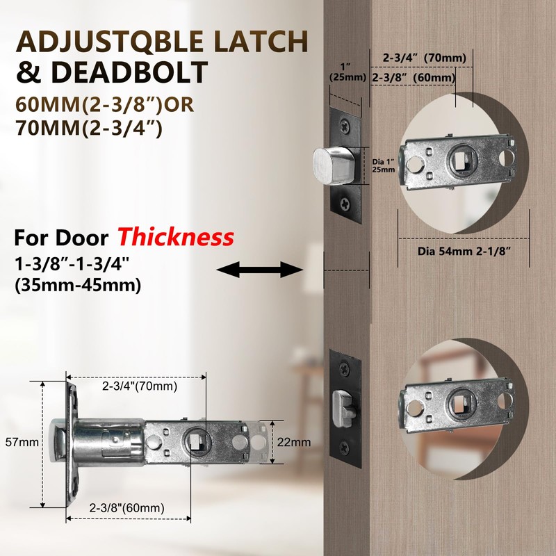 NEWBANG Keyed Deadbolt Lock with Passage Lever Handle for Exterior