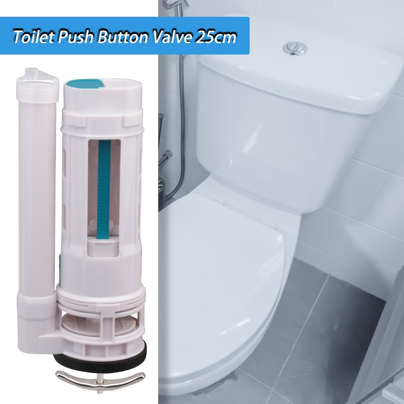 White 250mm Height Toilet Push Button Valve Element Dual Flush