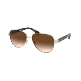Coach HC7111 900513 57MM Light Gold / Brown Gradient Pilot Sunglasses for Women