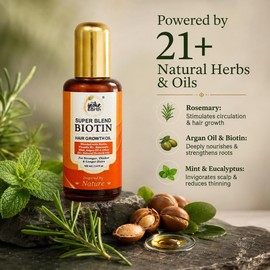 Rosemary Mint & Biotin Hair Oil Formulated with Biotin, Vitamin B5, Vitamin E, Rosemary, Mint, Argan Oil & other 21+ Natural Herbs & Oils 100 ml