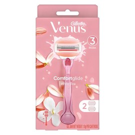 Venus 컴포트 글라이드 화이트티 여성용 면도기 + 면도날 2입 1개 x 1세트 Venus Comfort Glide White Tea Women's Razor + 2 Blade Refills 1 Set [One]