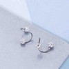 IRCOMULTI Silver Paved Crystal Ball Earrings Sparkling Rhinestone Double Ball