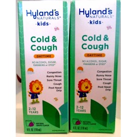 Hyland's Kids Cold and Cough DAYTIME 2-12 yrs 4fl oz LOT of 2