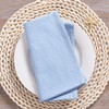 MLMC 8 Pack Blue Cloth Napkins Rustic Washable Cotton Linen