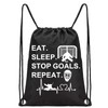 PXTIDY Hockey Bag Hockey Goalie Gift Eat Sleep Stop Goals