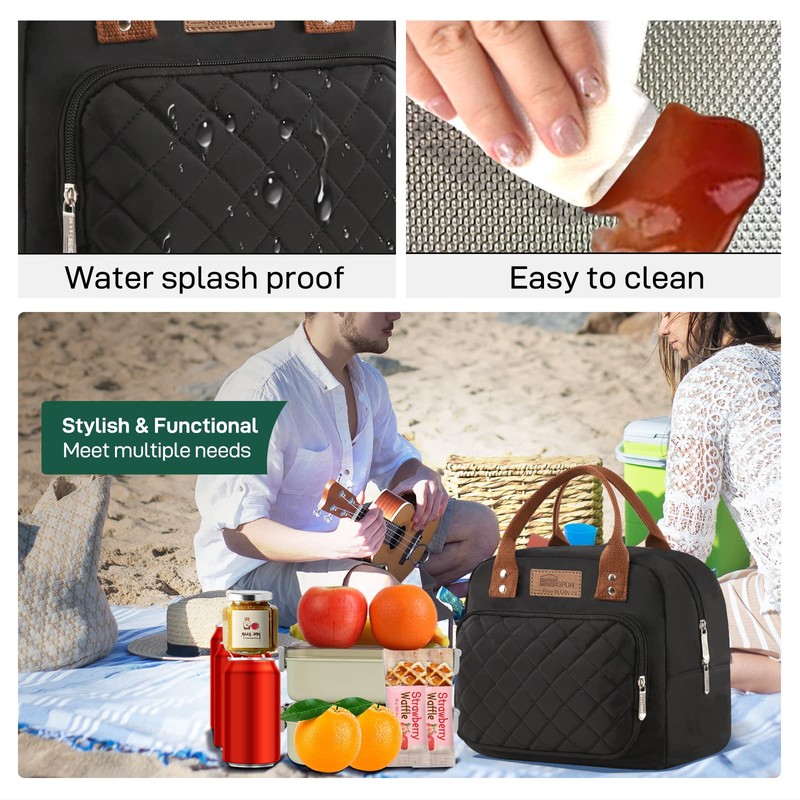 HOMESPON Lunch Bag for Woman Man Adults with Front Pocket