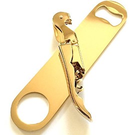 Gold Plated Corkscrew and Gold Plated Speed Bottle Opener Combo