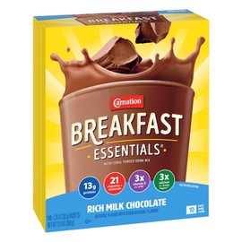 Carnation Breakfast Essentials Carnation Breakfast Essentials Powder Drink Mix, Rich Milk Chocolate, 10 Count Box of 1.26 Ounce Packets (Pack of 6)