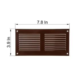 Vent Systems 8'' x 4'' Inch Air Vent Cover - Brown - Metal Air Return Grill with Built in Pest Guard Screen HVAC Vent Cover for Home Improvement Vent Duct Cover (7.9 x 3.9 Inches)