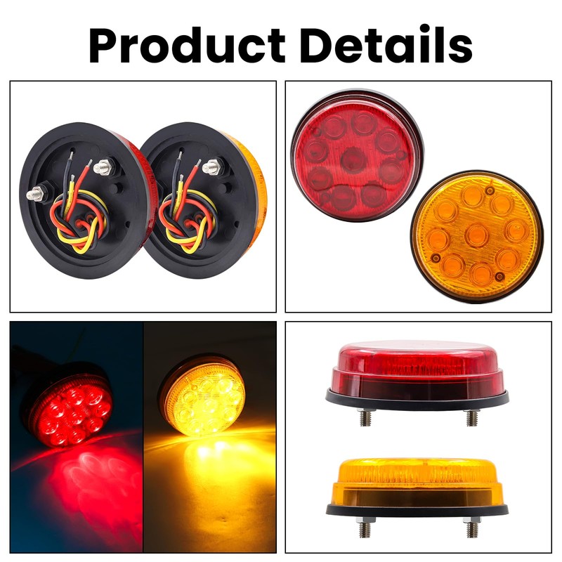 trailer marker lights Round for Car Truck Van Trailers Car