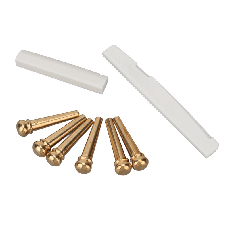 Bridge Pins Saddle Nut Set Replacement Bone Saddle Nut Brass