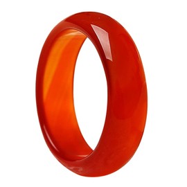 Holibanna Carnelian Crystal Rings Natural Red Carnelian Gemstone Band Ring Carnelian Smooth Doughnut Ring for Women Christmas Anniversary Birthday 17 mm, Agate, Agate