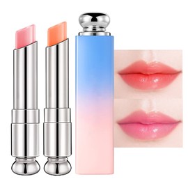 Tinted Lip Balm Lip Oil Lip Gloss Colour Changing Lip Balm, 2 Pcs Moisturising Lip Care With Natural Oils,Long lasting Moisturizing Non Stick Pink Lip Balm for Lip Repair