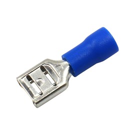 4.8mm Female Spade Connector Vinyl Quick Disconnect Terminal Blue 0.128'' 16-14 AWG 0.5 x 4.8mm FDD2-128 (Pack of 100)