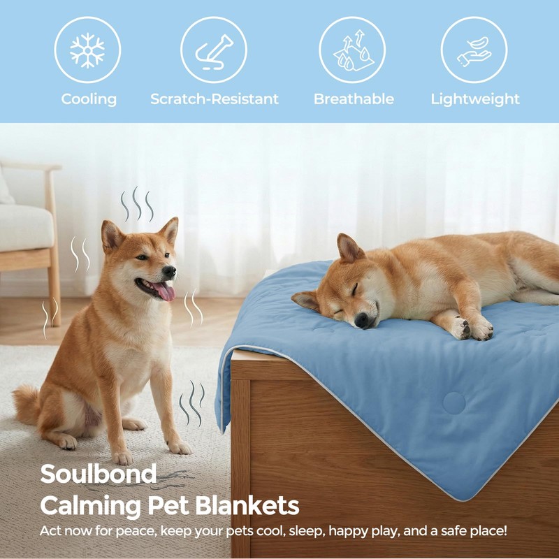 Soulbond Cooling Blanket for Large Dogs - Q-MAX>0.45-40" x50, Ocean