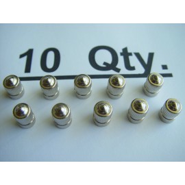 Schrader Automotive ( Schrader Bridgeport ) (10) BRASS Metal Chrome Plated Tire Wheel Air Valve Caps for Auto Car Bike Truck