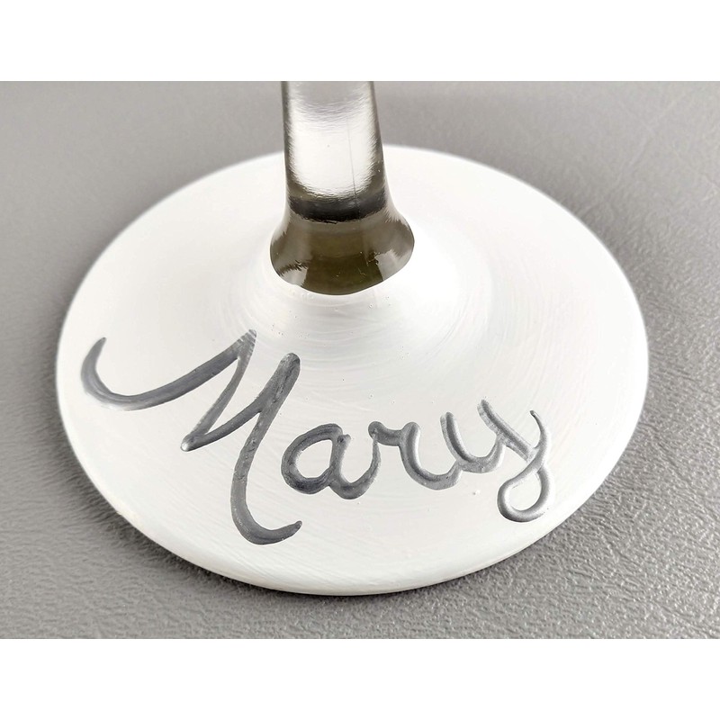 White Snowflake Martini Glass - Hand Painted - Winter Snow
