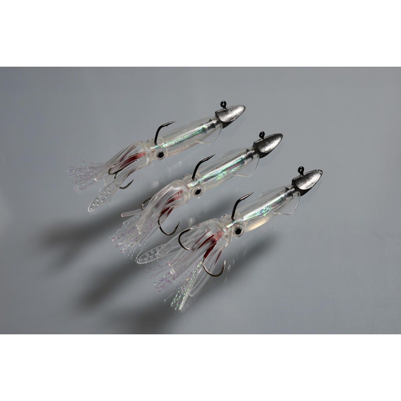 Bucht Squid Lure 5.5" Clear 3 Pack 14cm 22g Supervised