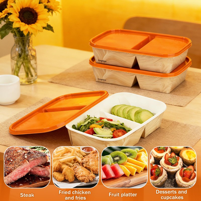 DTFMZOV 8 Pack 35 oz Meal Prep Containers 2 Compartment