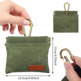 Dog Treat Pouch Treat Pouches For Pet Training Dog Training Treat Pouch Green Pocket Sized Pet Training Pouch Cotton Fabric Hand Free Dog Walking Bag With Carabiner Auto Closing Pet Feed Snack Reward