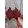 ⊹⊱❁✿ GROSSE, LEICHTE BORDEAUXROTE LASERCUT OHRRINGE AUS HOLZ ✿❁⊰⊹ tolle,