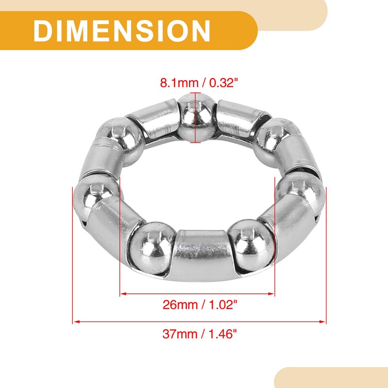 Partuto 4 Pcs Universal Bicycle Ball Bearings - Steel Silver