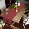 BAZIOE Linen Table Runner - Modern Red Washable Table Decoration