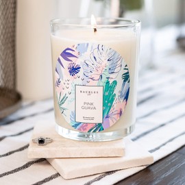 Baubles Pink Guava Scented Premium Candle and Jewelry with Surprise Ring Inside | 18 oz Large Candle | Made in USA | Parrafin Free | Size 08