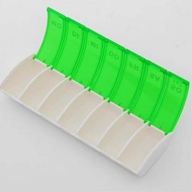 Sealed 7 compartment pill storage for each day of the week Case (green)