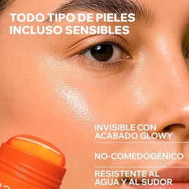 Uriage Stick Solar Invisible SPF50+ - Protección UVA/UVB de Alta Tolerancia - Con Astaxantina y Vitamina E - Efecto Glowy y Acabado Invisible - Ideal 