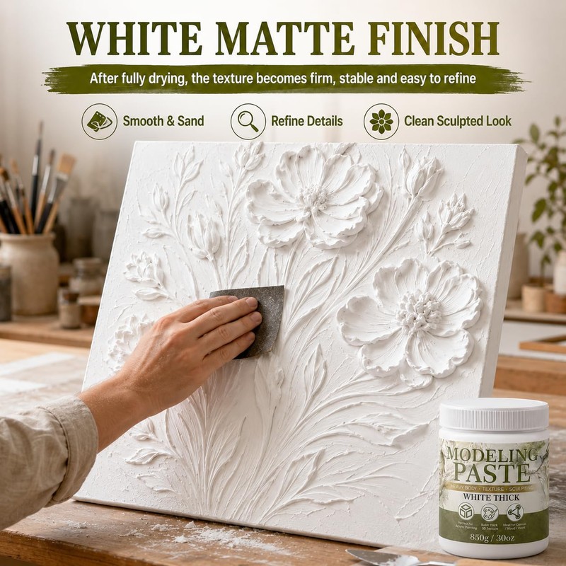 Thick Modeling Paste White 30oz / 600ml - High Density