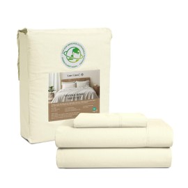 Lane Linen Twin Sheet Sets - 100% Cotton Twin Sheet Set, 3Pc Twin Size Sheet Set, Pre-Washed, Pre-Shrunk Percale Bed Sheets, Soft Twin Sheets, Dorm Room Essentials,15" Twin Sheets Deep Pockets - Ivory