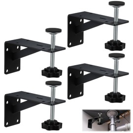 MBAIYO 4PCS Black Undermount Sink Brackets, Adjustable Undermount Sink Support Under Mount Sinks Repair Kit for Narrow Cabinet Heavy-Duty Stainless Steel Mounting Bracket
