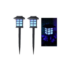 NEWOTE Outdoor Solar Pathway Lights Waterproof 2-Packs Outside LED Decorative Lights Landscape Lighting for Yard Patio Driveway Garden (Blue)