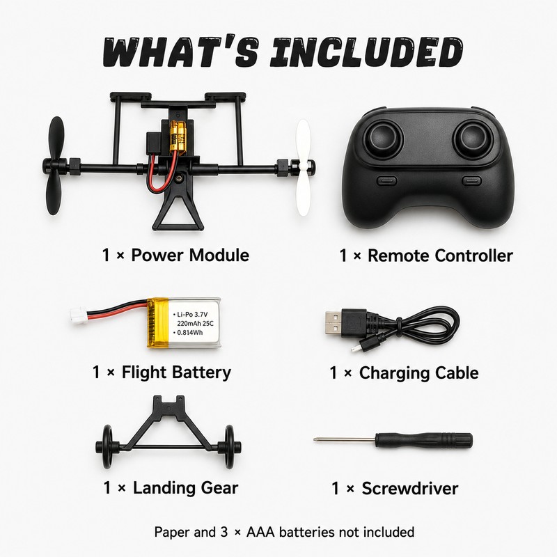 2.4GHz DIY RC Paper Airplane Power Kit with Dual Propellers