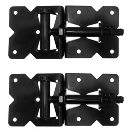 Economy Self Closing Vinyl Gate Hinges - Black - for Vinyl, PVC and Plastic Fencing: Vinyl Fence Gate Hinges w/Mounting Hardware (1 Pair, 2 Hinges)