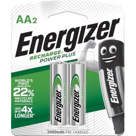 Energizer Baterías Recargables Tipo AA - para Gadgets, Juguetes y electrónicos del hogar - Paquete con 2 Pilas Doble A