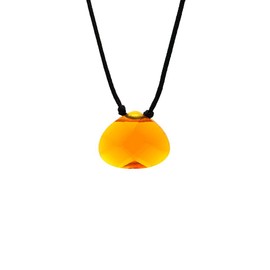 Lucky Feather Color Power Chakra Necklace - 7 Rainbow Teardrop Pendant Chakra Stones on 16” Cord - Ideal Yoga Gifts to Represent your Spiritual Being (Orange)