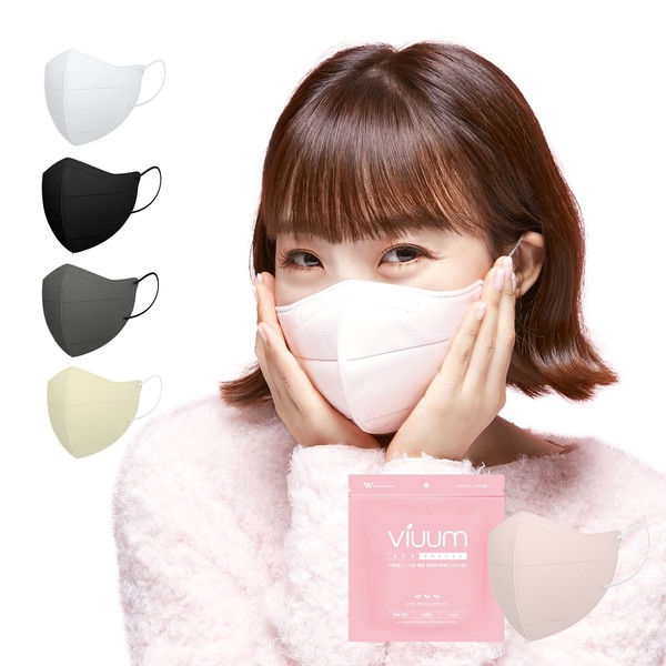 From Seed KF94 Bium Eco Breeze Mask, L, Pink, 3D Mask, 25 Pieces, Large, 3-Layer Construction