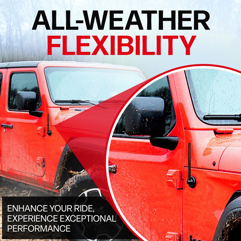 AntennaMastsRus Short Rubber Antenna for Jeep Wrangler JK/JL Gladiator (2007-2024),