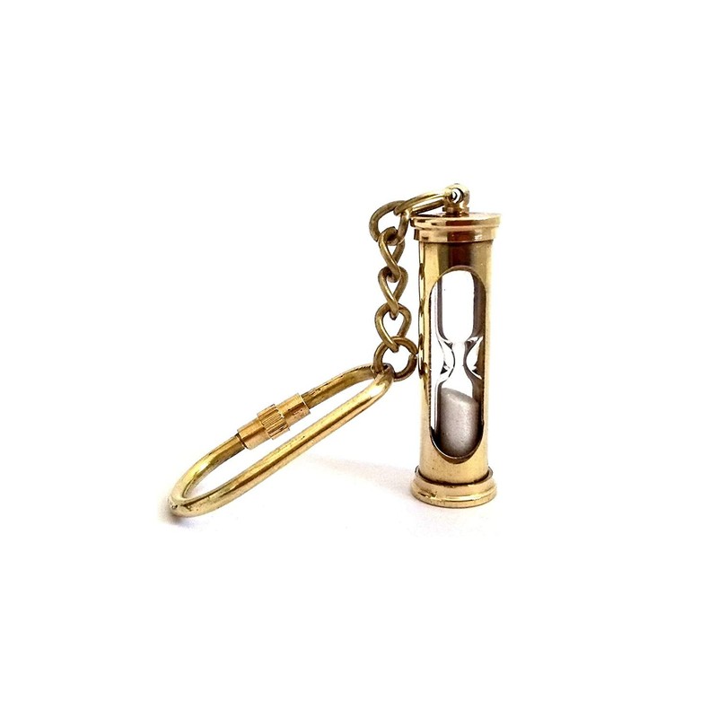 NauticalMart Brass Sandtimer Keychain Gift Item