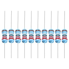 YOKIVE Pack of 50 Metal Foil Resistors 2.2 Ohm Resistor with 1/2 W 1% Tolerance Cable Good for DIY Electronic Projects (5 Colour Bands 8.5 mm ± 1 mm)
