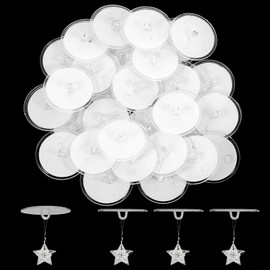 30 Pcs Adhesive Wall Hook Self Adhesive Ceiling Hooks Transparent Self Adhesive Hooks Small Disc Sticker Hanger Clear Hooks for Walls No Damage Small Adhesive Hooks for Hanging Ceiling Decor 3cm/1.18”