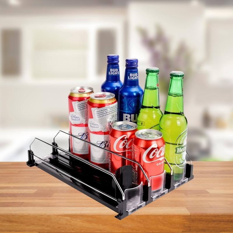 BeverageCarousel Pro: Automatic Drink Dispenser/Organizer Kitchen Utensils Stainless Steel -