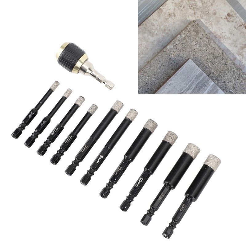 Diamond Drill Bits Set Hex Shank Diamond Hole Saw Kit