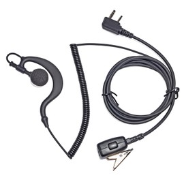 HYS ICOM / Midland Compatible Walkie Talkie Earphone Microphone Set of 2, L-Shaped Connectors, 2 Plugs, Over Ear, Single Ear, Wired Intercom Earphone Microphone, Compatible with IC-4100, IC-4110, IC-4110D