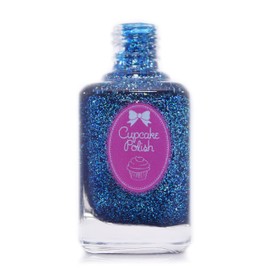 Sapphire - navy blue glitter holographic nail polish by Cupcake Polish