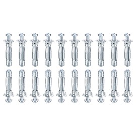 DTGN M4x32mm Hollow Wall Anchors - 20 Pack - Good for Hollow Wall Plaster Walls - Carbon Steel Hollow Drywall Anchors Screws, Silver